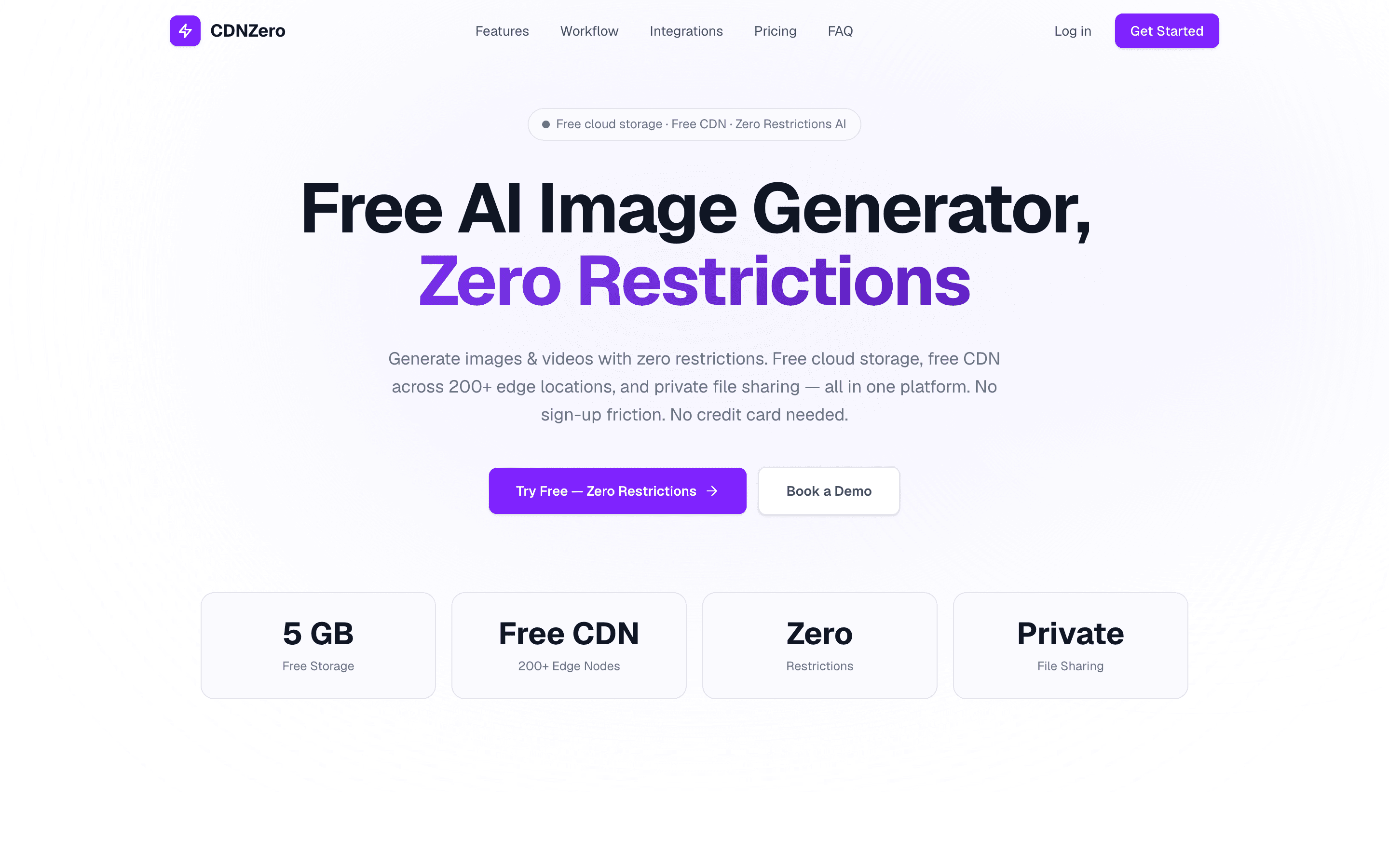 CDNZero — Cloud infrastructure platform interface